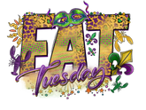 Mardi Gras Fat Tuesday Colorful DTF Transfer