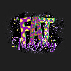Fat Tuesday Colorful DTF Apparel Graphic