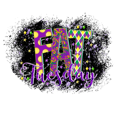 Fat Tuesday Colorful DTF Apparel Graphic