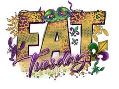 Mardi Gras Fat Tuesday Colorful DTF Transfer