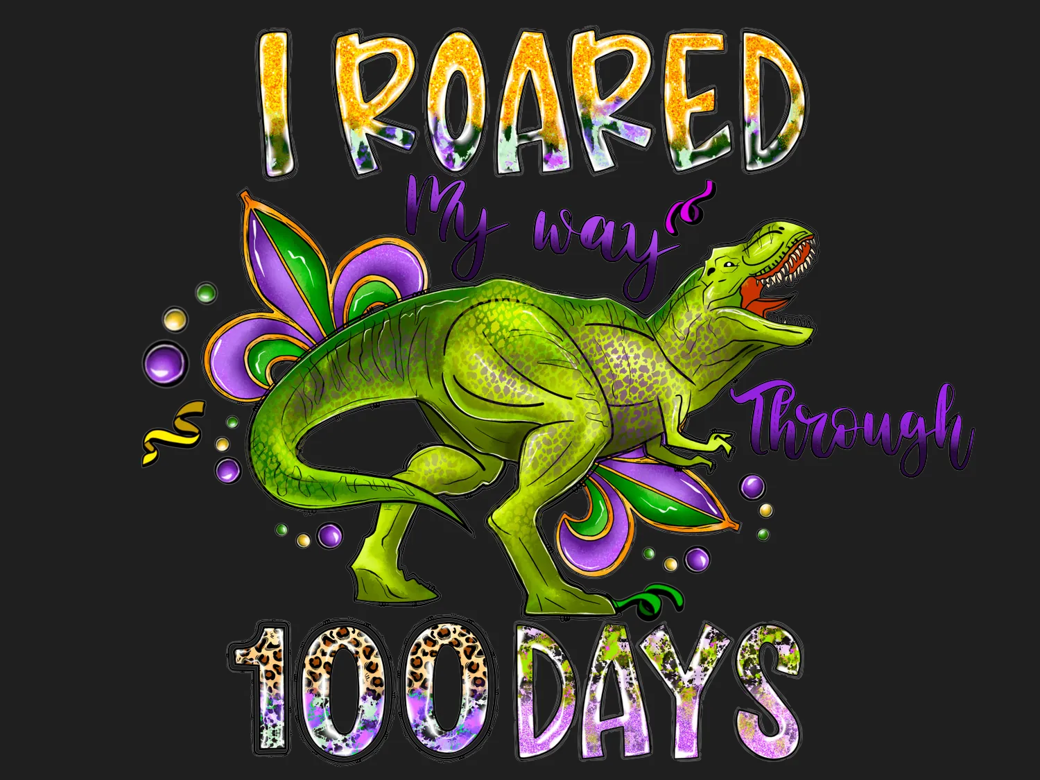 Dinosaur T-Shirt I Roared My Way Through 100 Days