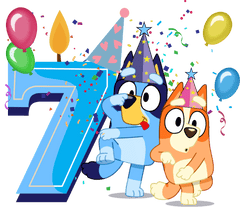 7th Birthday Boy Bluey Design - DTF Ready To Press