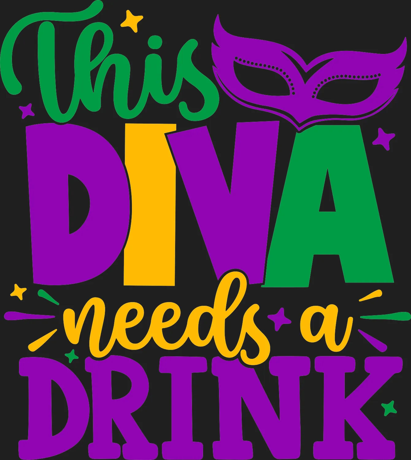 Party Diva DTF Apparel Transfer