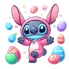 Happy Easter Stitch and Easter Egg Design - DTF Ready To Press